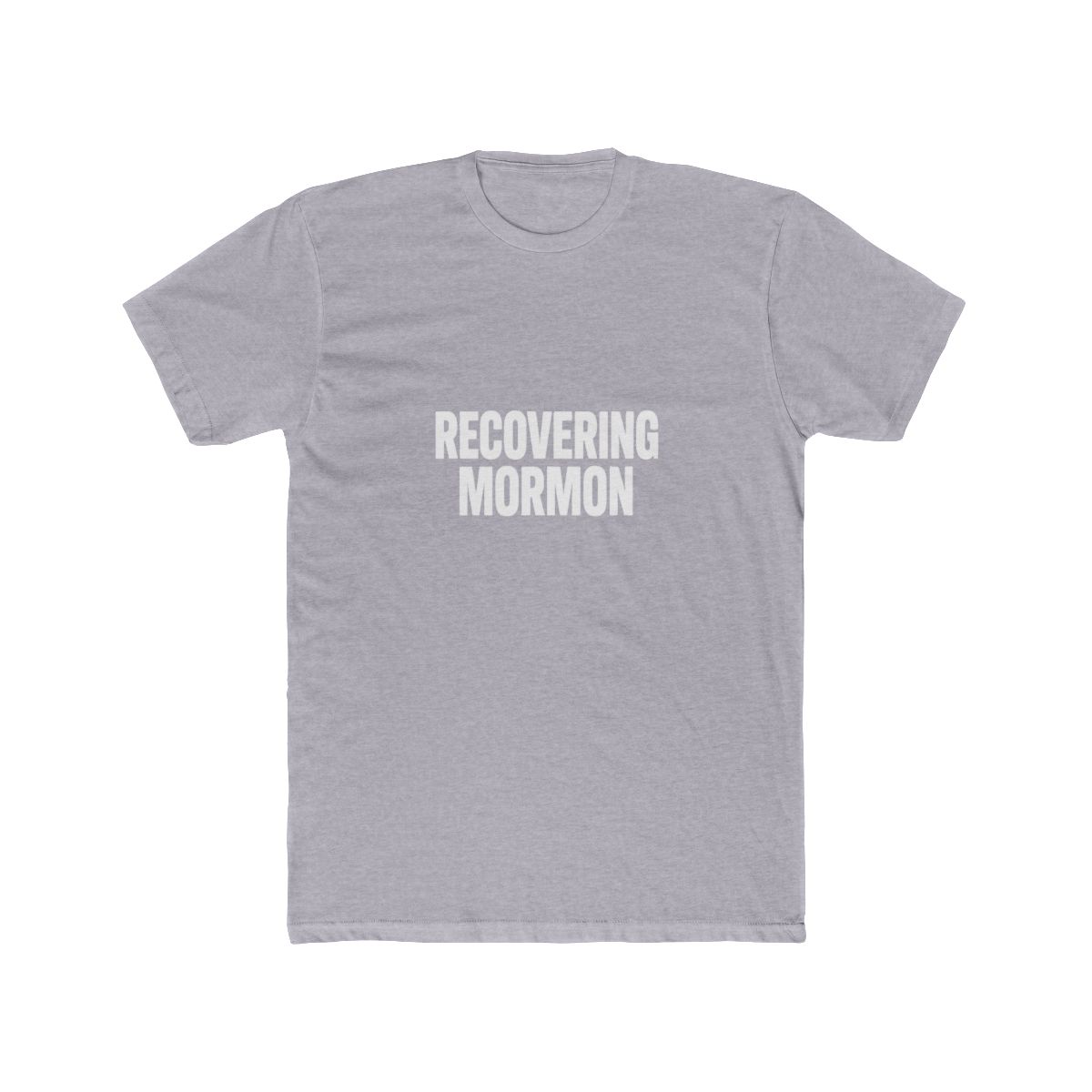 Black T Shirt with white text that reads "RECOVERING MORMON" - alternate angle 4, merchandise